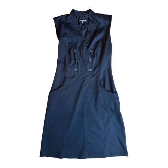 Elegant Double-Breasted Black Dress - Picture 1 of 4